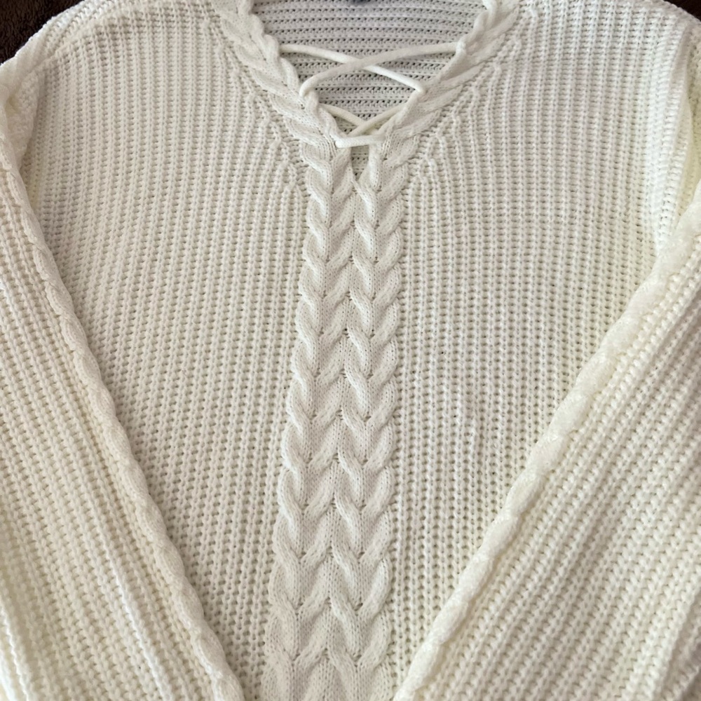 Cozy White Knit Sweater